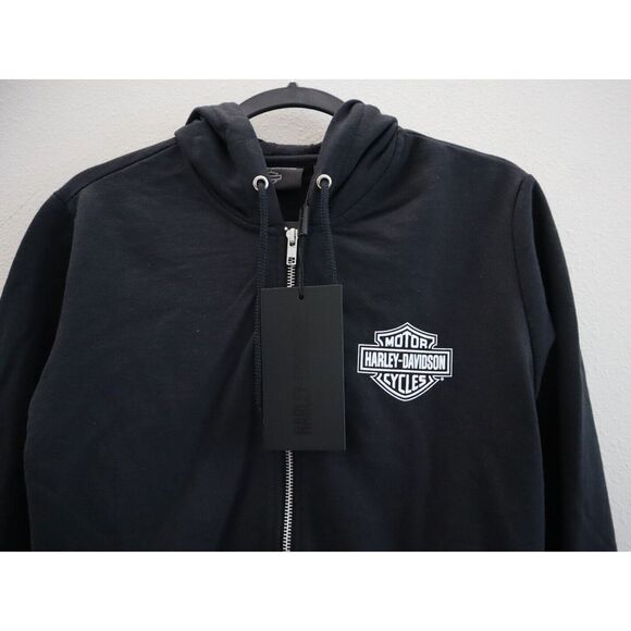 Harley-Davidson WMN Sz 2XL Black Beauty Special Racer Font Zip Front Hoodie - Picture 3 of 9